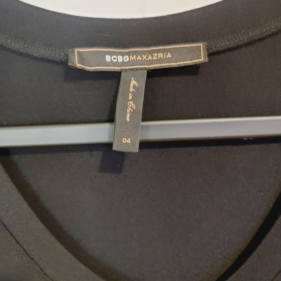 BCBGMAXAZRIA Mixed Media High Low Dress, size 4, Chrome Sequins, So cute! - Picture 3 of 8